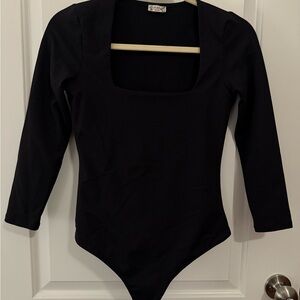 Free People Black Woman’s Bodysuit